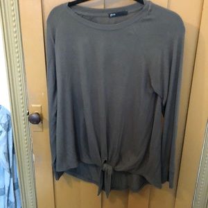 Gibson tie front pullover